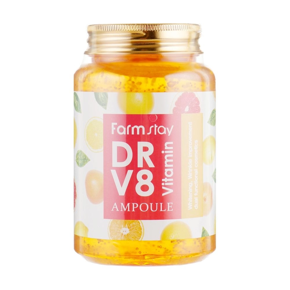 Ампульна сироватка для обличчя з вітамінами - FarmStay Dr.V8 Vitamin Ampoule, 250 мл - фото N2