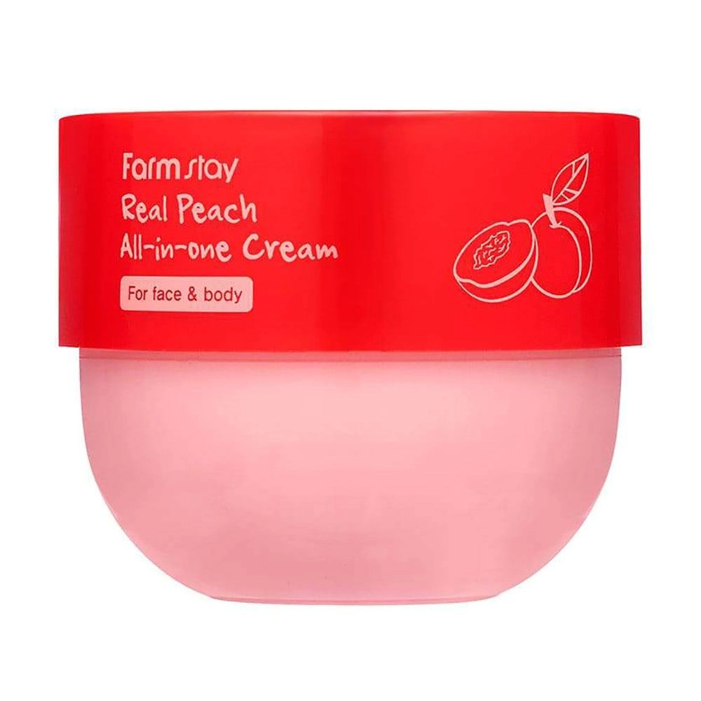 Універсальний крем для обличчя та тіла з екстрактом персика - FarmStay Real Peach All-In-One Cream, 300 мл - фото N2