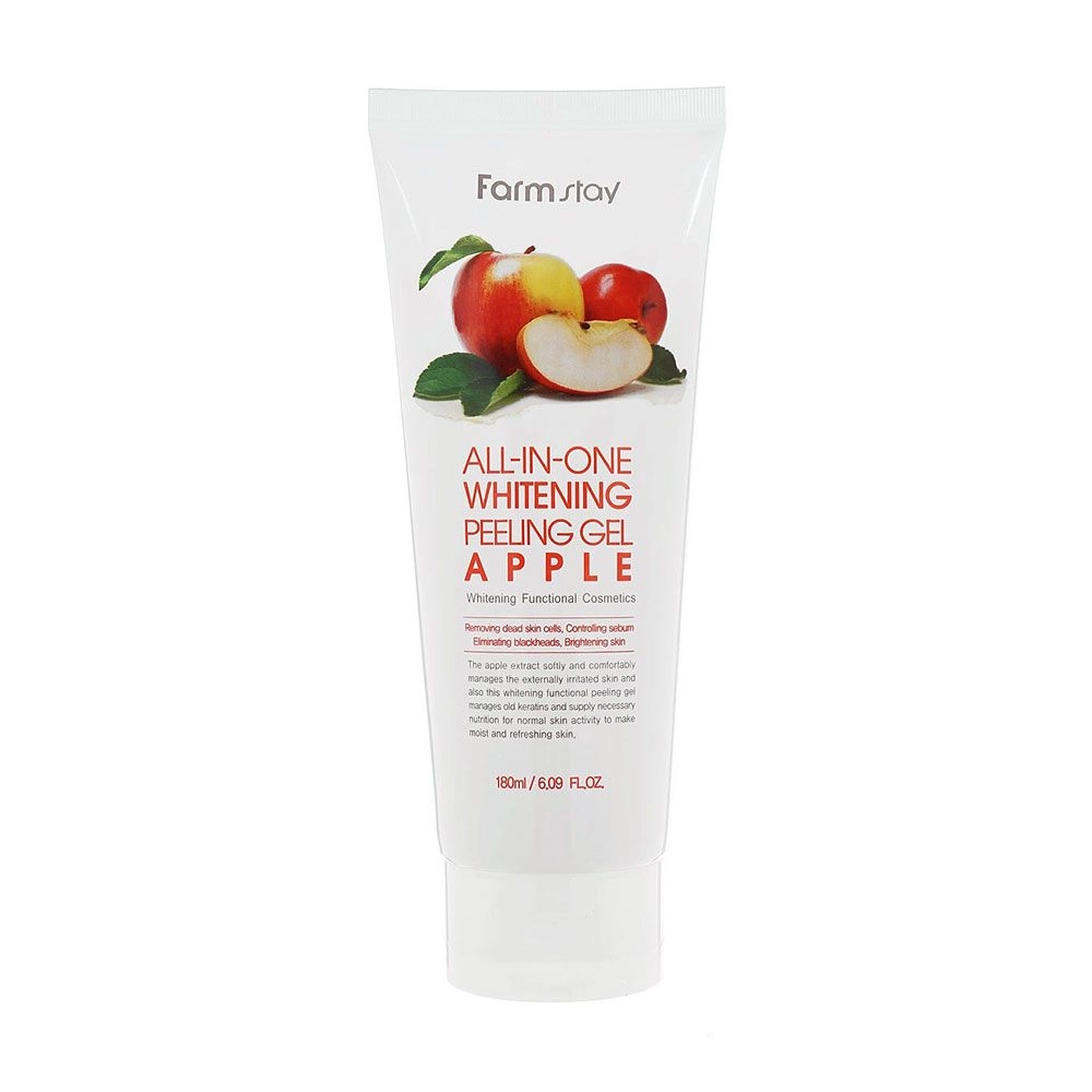 FarmStay Освітлюювальний пілінг-гель для обличчя Whitening Peeling Gel Cream Apple з екстрактом яблука, 180 мл - фото N1