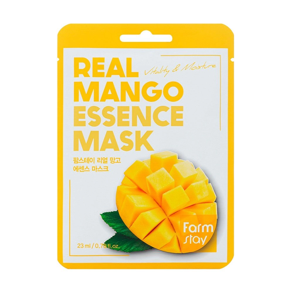 Тканевая маска для лица с экстрактом манго - FarmStay Real Mango Essence Mask, 23 мл, 1 шт - фото N3