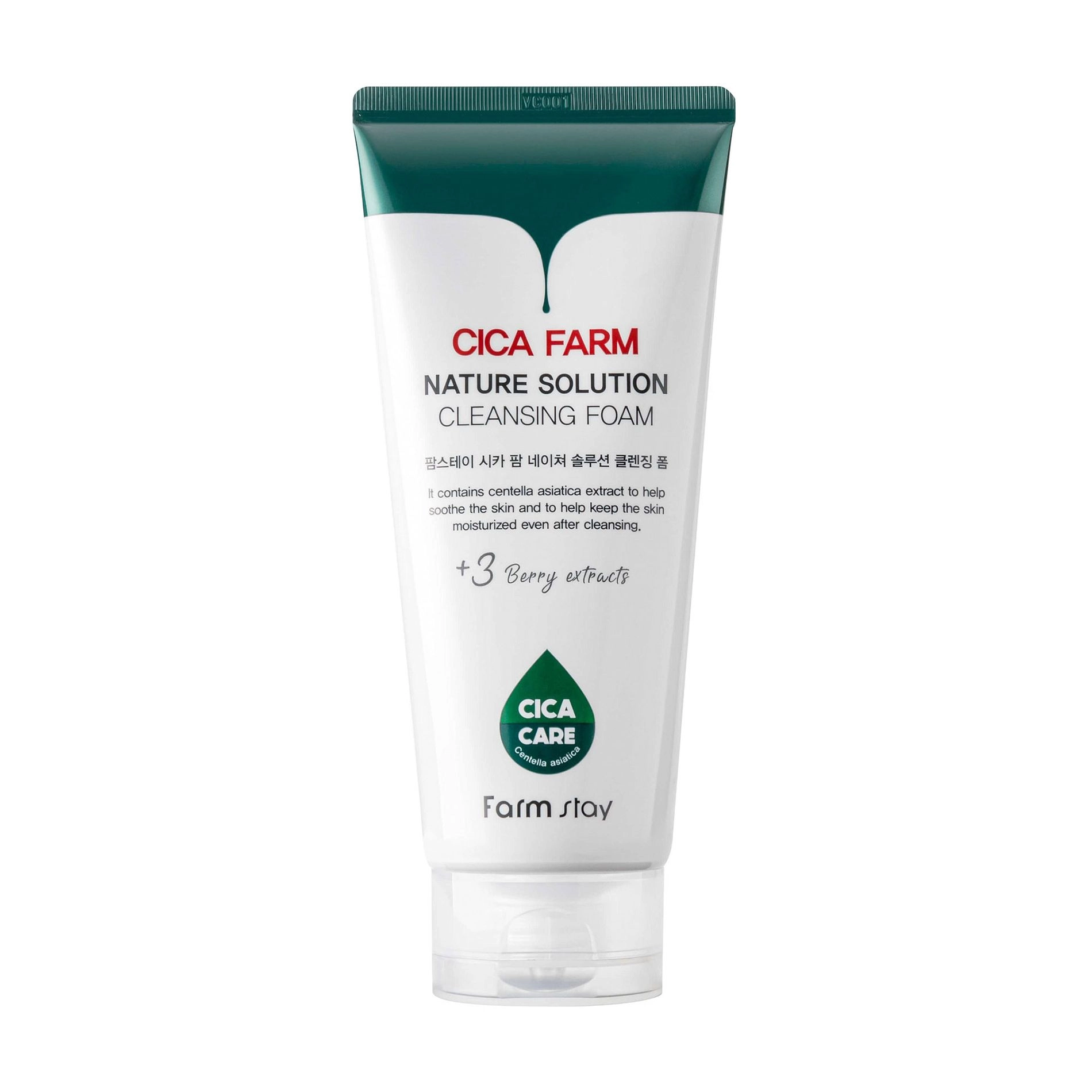 FarmStay Пінка для вмивання обличчя Cica Farm Nature Solution Cleansing Foam з екстрактом центелли азіатської, 180 мл - фото N1