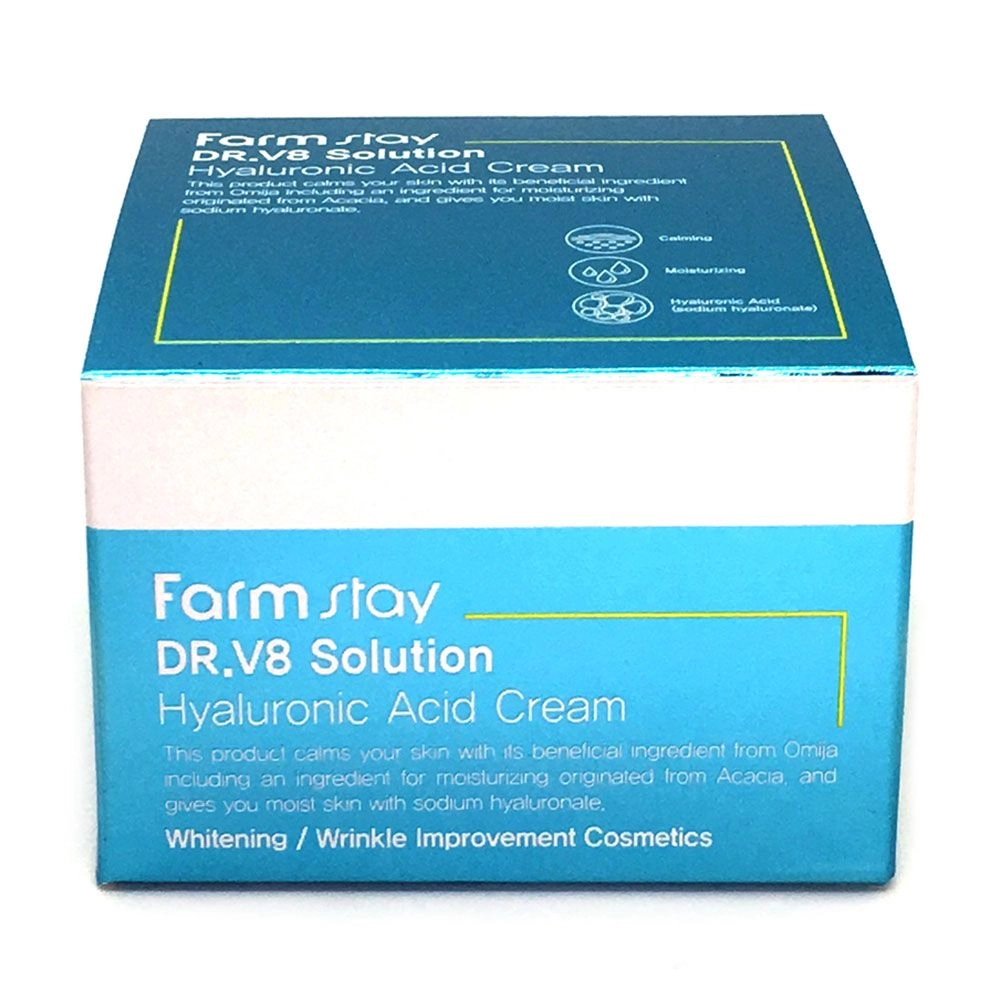 FarmStay Крем для обличчя DR.V8 Solution Hyaluronic Acid Cream зволожувальний, з гіалуроновою кислотою, 50 мл - фото N2
