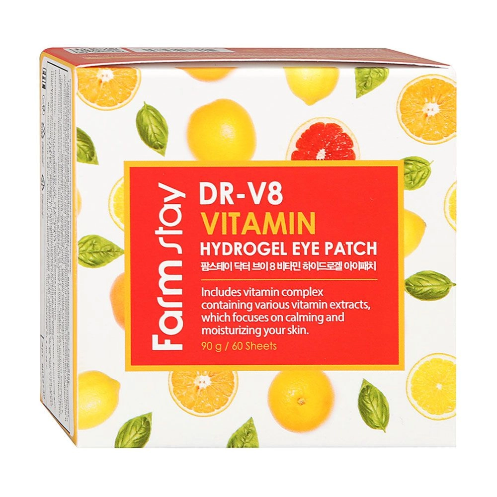 FarmStay Вітамінні патчі для шкіри навколо очей DR-V8 Vitamin Hydrogel Eye Patch, 90 г - фото N2