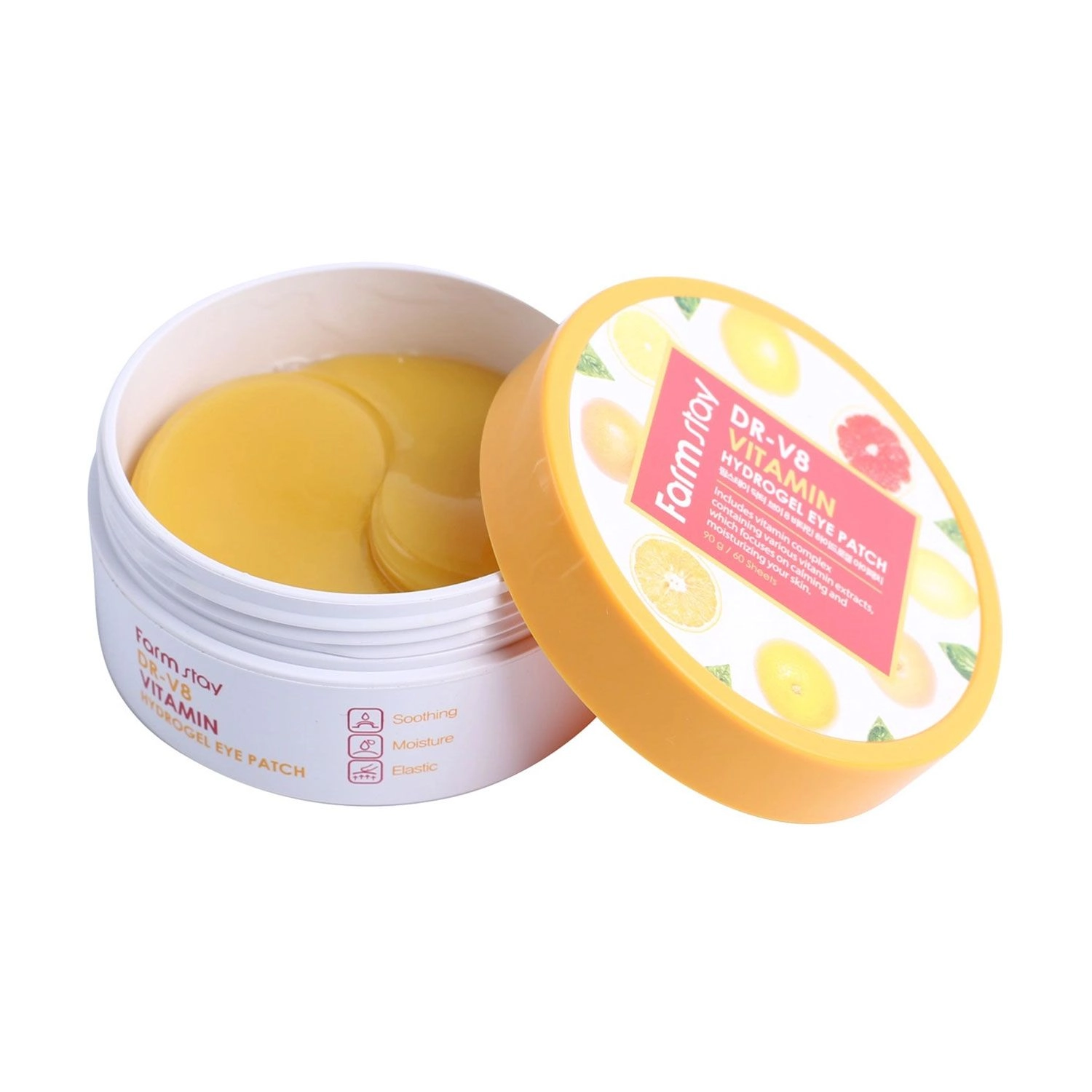 FarmStay Вітамінні патчі для шкіри навколо очей DR-V8 Vitamin Hydrogel Eye Patch, 90 г - фото N4