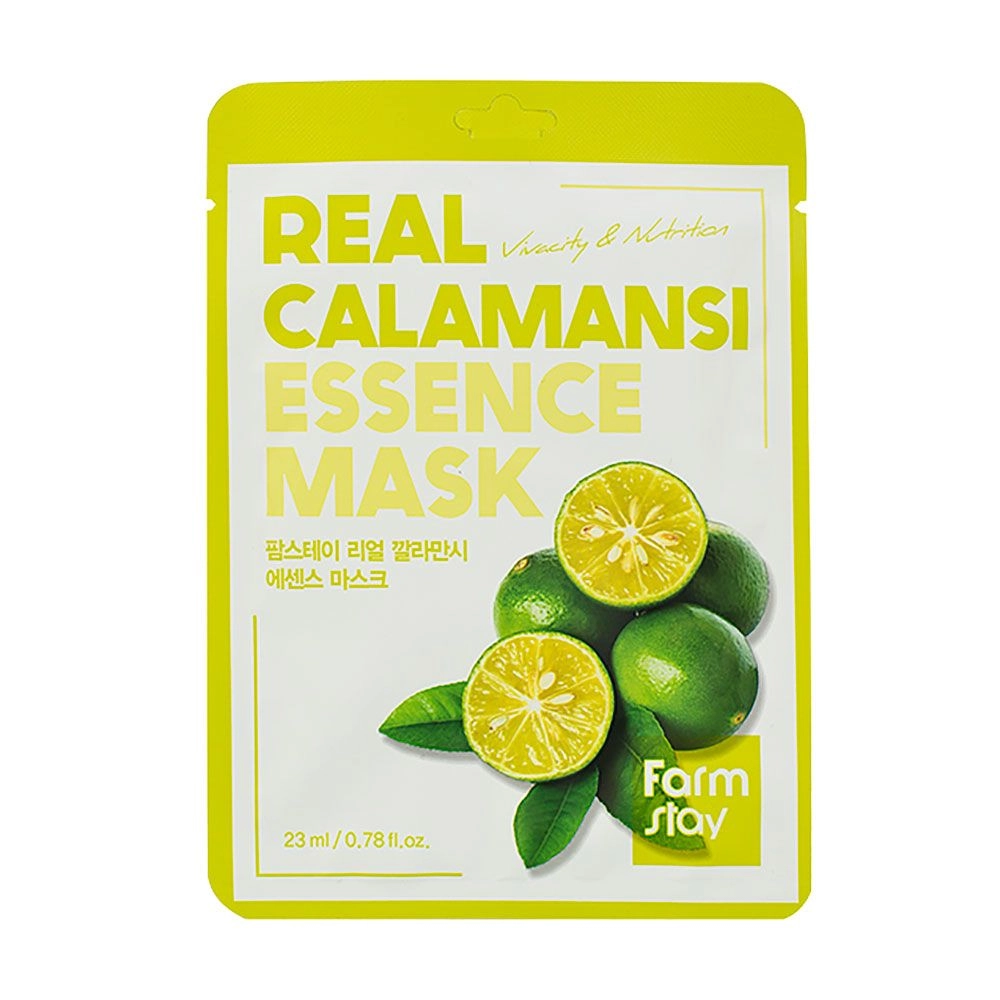 Тканевая маска для лица с экстрактом каламанси - FarmStay Real Calamansi Essence Mask, 23 мл, 1 шт - фото N3