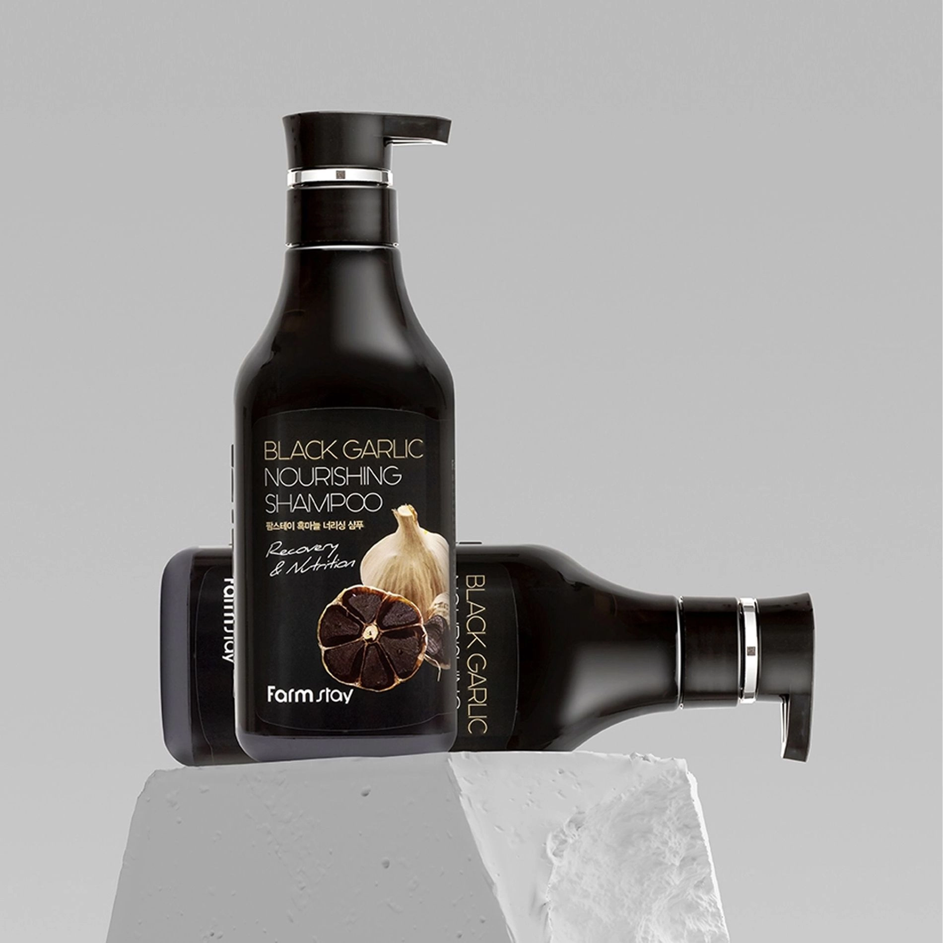 FarmStay Питательный шампунь для волос Nourishing Shampooс с черным чесноком, 530 мл - фото N2
