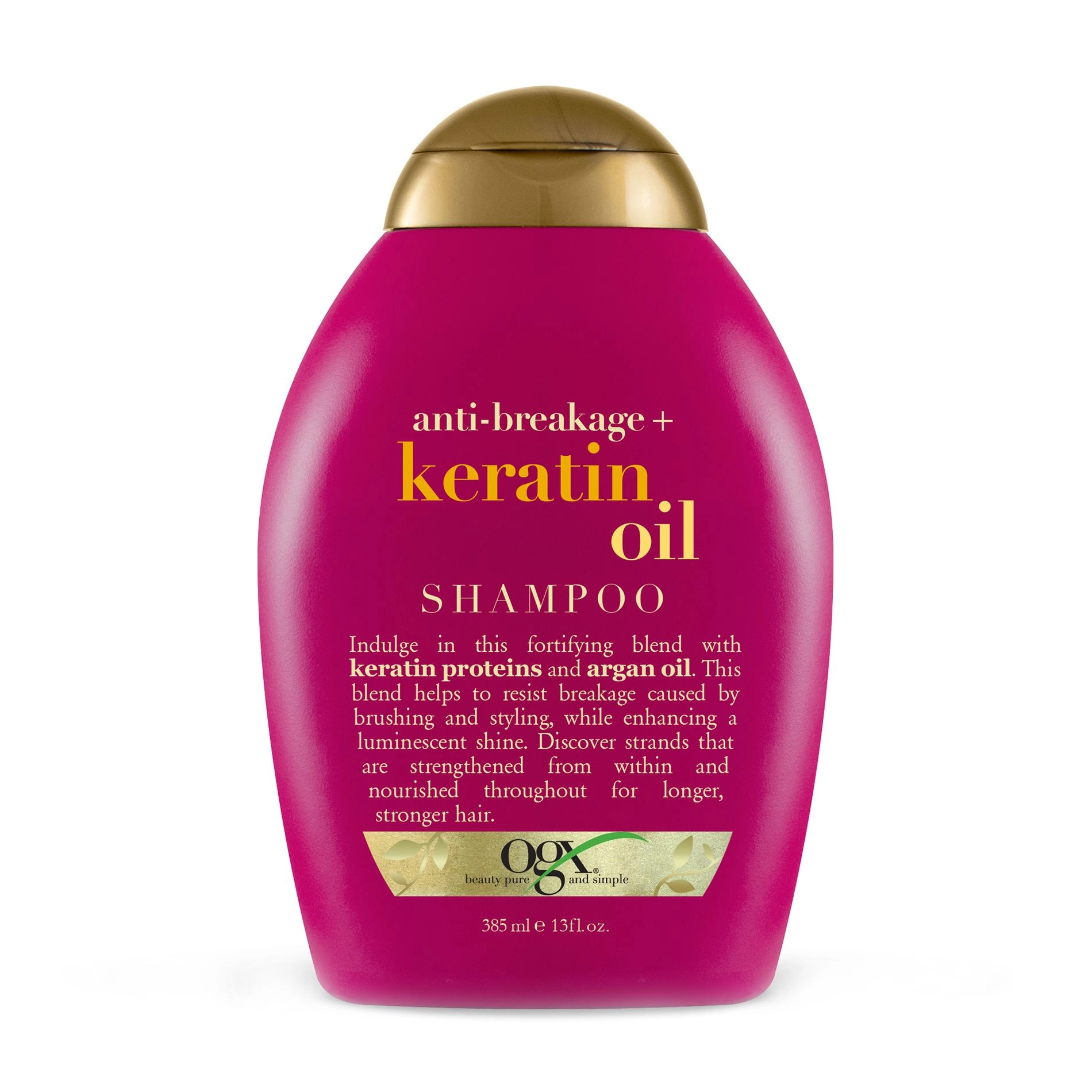 OGX Шампунь проти ламкості волосся Anti-Breakage + Keratin Oil Shampoo з кератиновою олією, 385 мл - фото N1