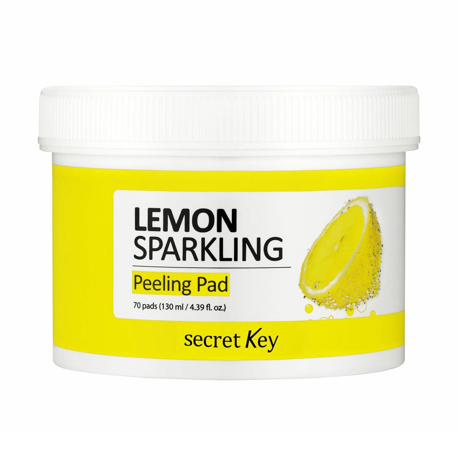 Secret Key Очищающие пилинг-диски для лица с лимонным соком Lemon Sparkling Peeling Pad, 70 шт - фото N1