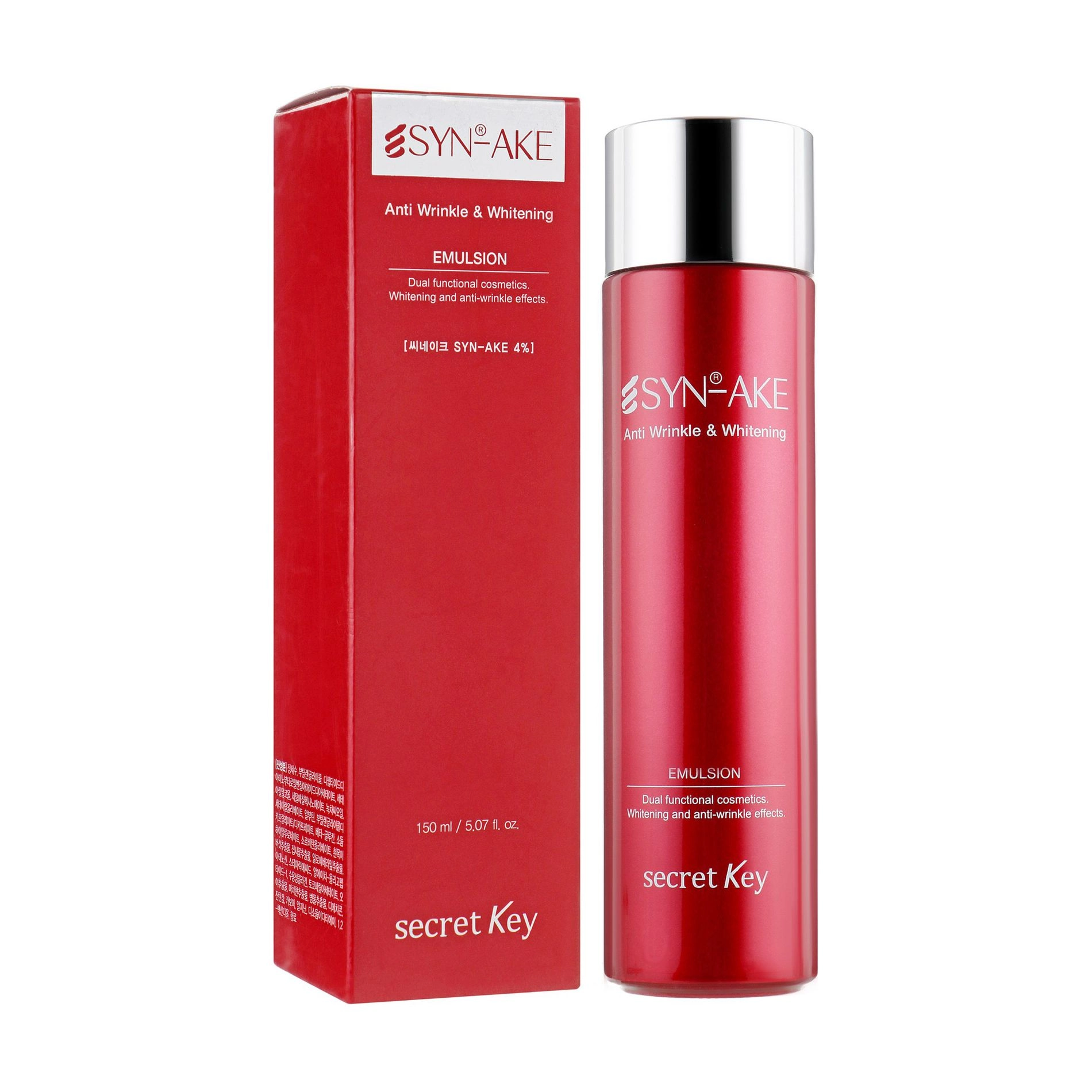 Secret Key Емульсія для обличчя SYN-AKE Anti Wrinkle & Whitening Emulsion антивікова, відбілювальна, 150 мл - фото N1