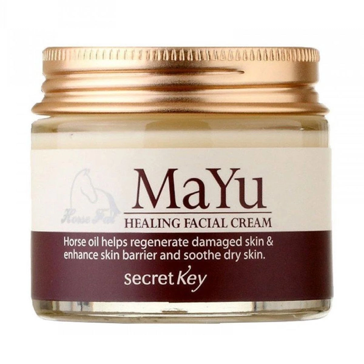 Secret Key Крем для обличчя MAYU Healing Facial Cream з кінським жиром, відновлювальний, 70 г - фото N1