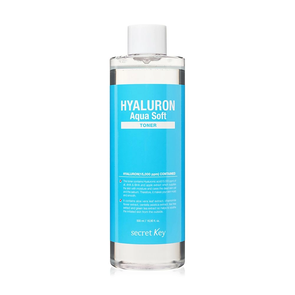 Гіалуроновий тонер для обличчя зволожуючий - Secret Key Hyaluron Aqua Soft Toner, 500 мл - фото N1