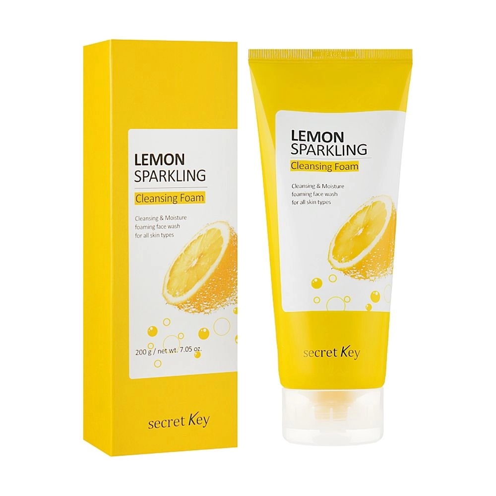 Secret Key Пінка для вмивання Lemon Sparkling Cleansing Foam з екстрактом лимона, 200 мл - фото N1