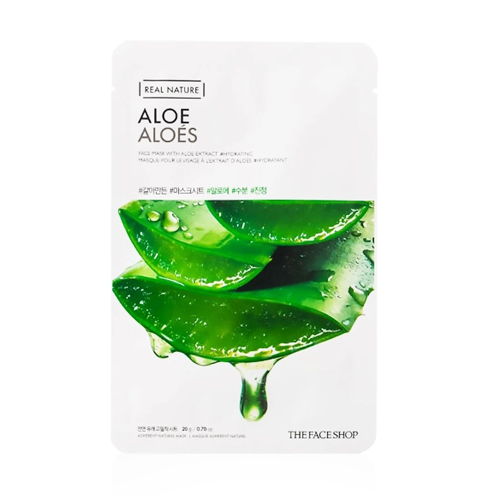 The Face Shop Тканевая маска для лица Real Nature Aloe Face Mask c экстрактом алоэ, 20 г - фото N1