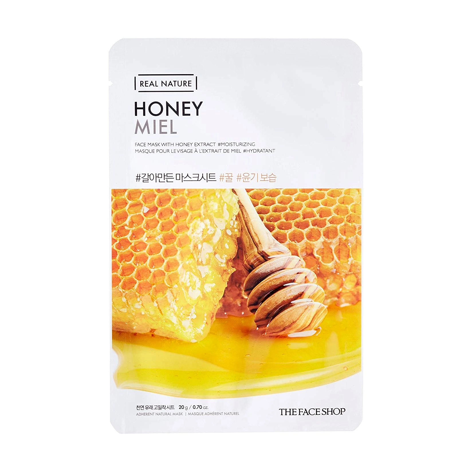 The Face Shop Тканевая маска для лица Real Nature Honey Face Mask с медом, 20 г - фото N1