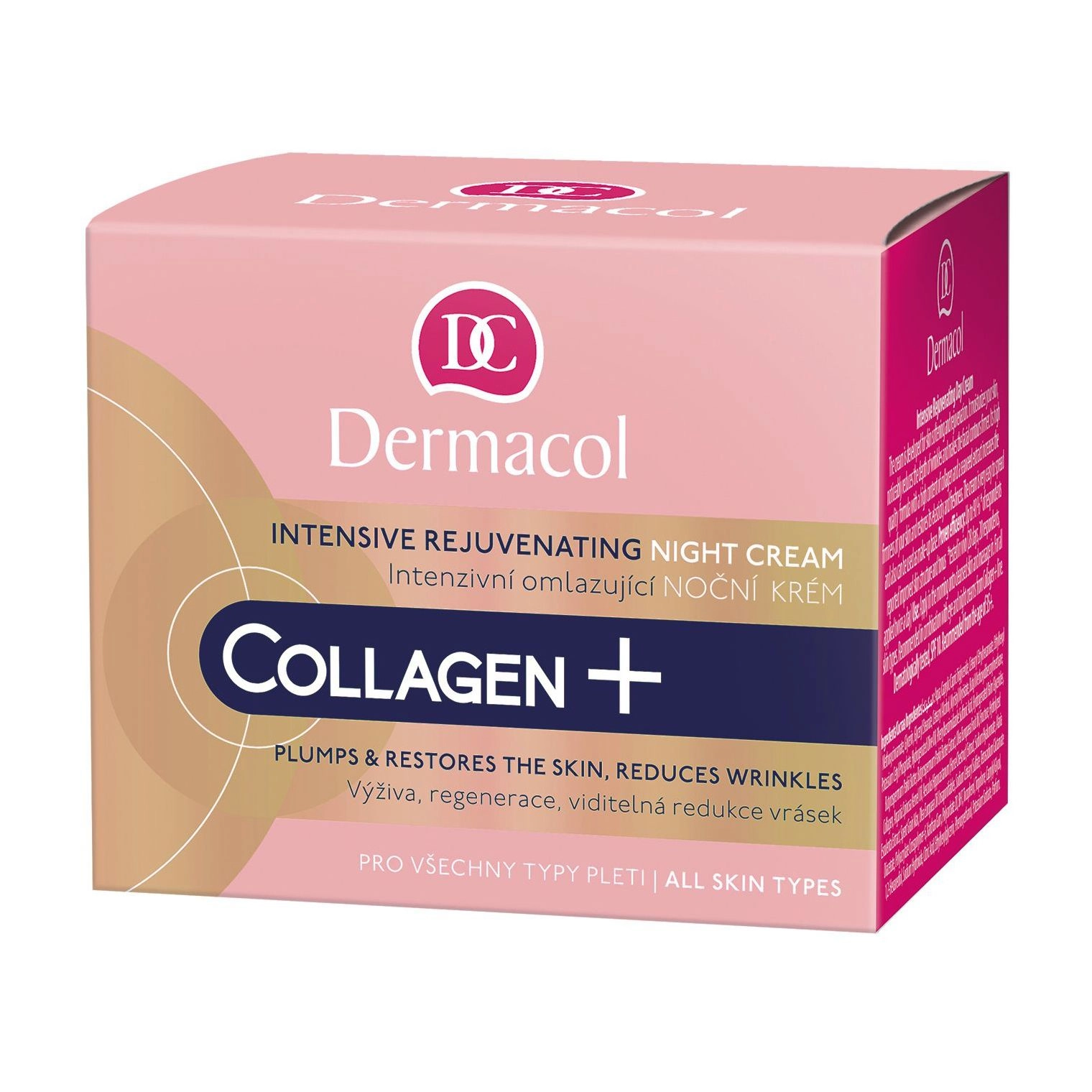 Dermacol Нічний крем для обличчя Collagen+ Intensive Rejuvenating Night Cream, 50 мл - фото N1