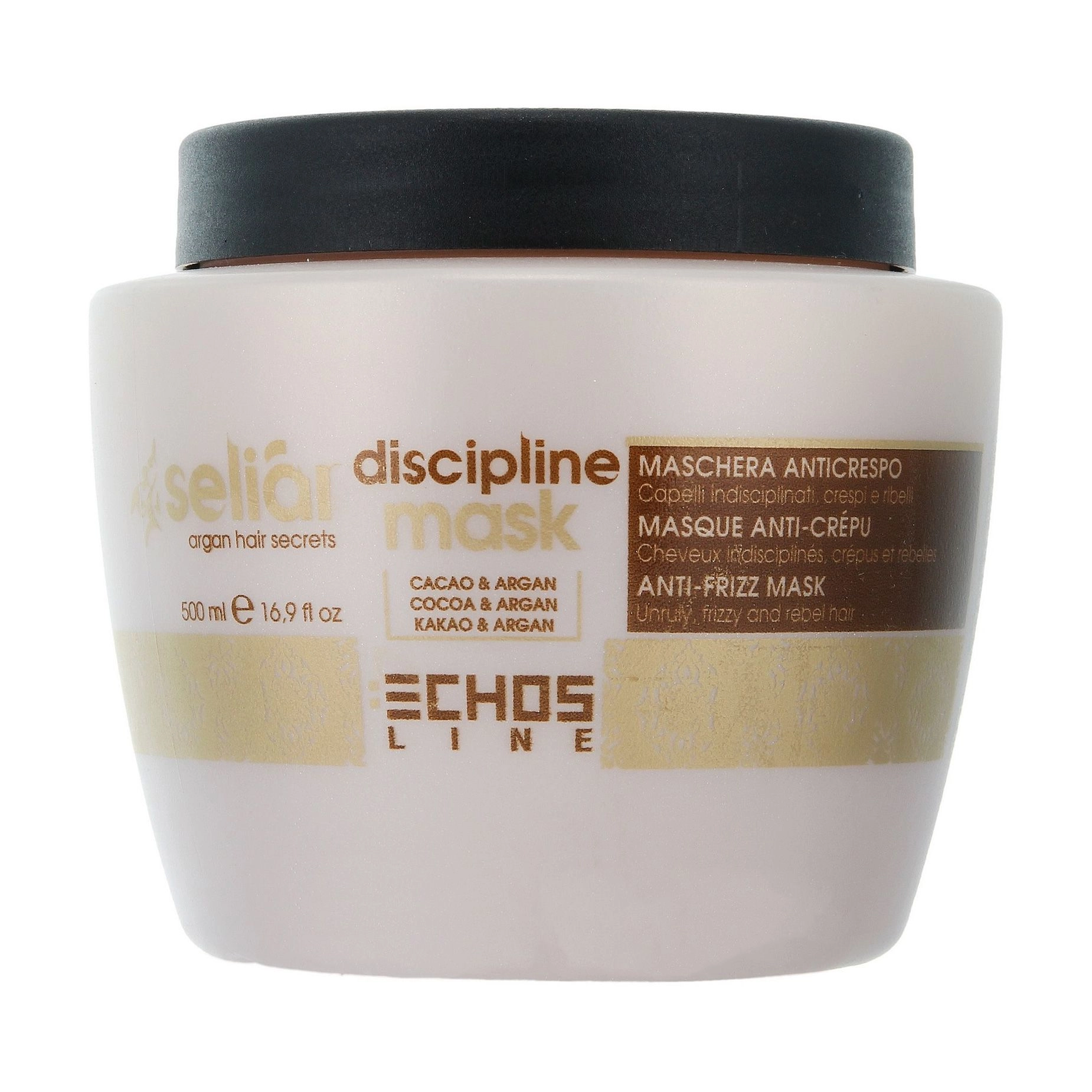 Echosline Маска для волос Seliar Argan Discipline Mask Дисциплинирующая для непослушных волос, 500 мл - фото N2