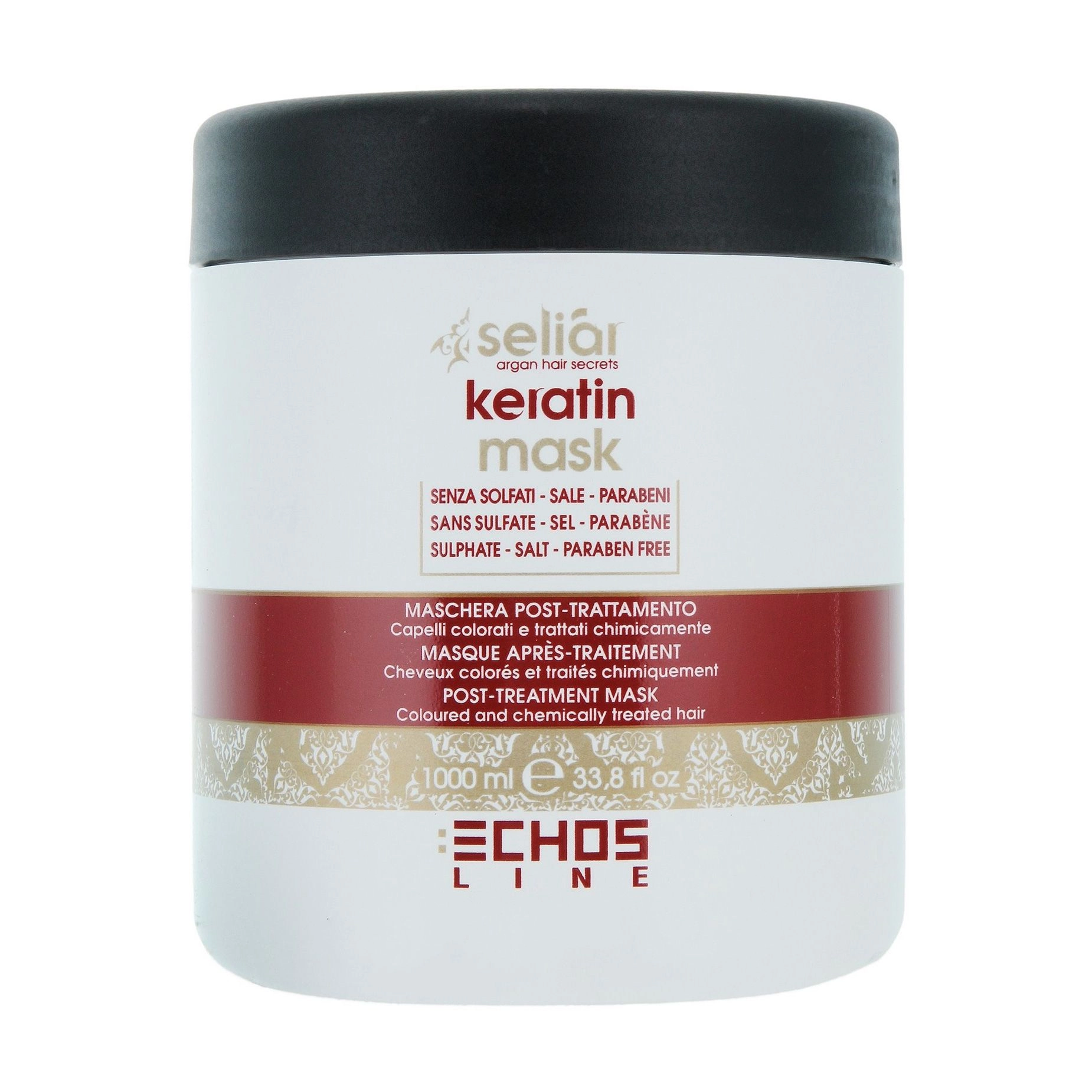 Echosline Маска для волос Seliar Keratin Maskс кератином, 1000 мл - фото N1