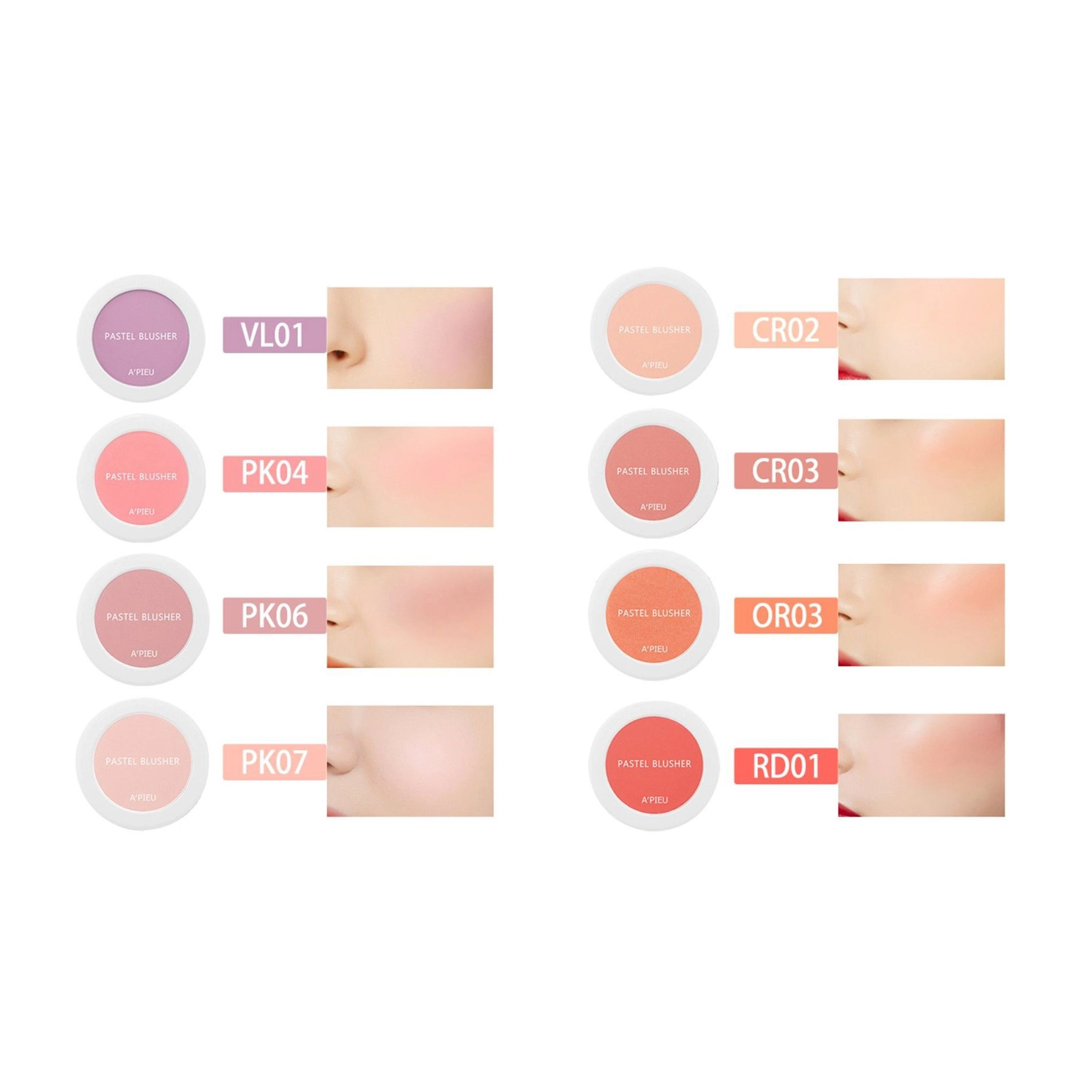 A'pieu Компактні рум'яна для обличчя Pastel Blusher CR03, 4.5 г - фото N2