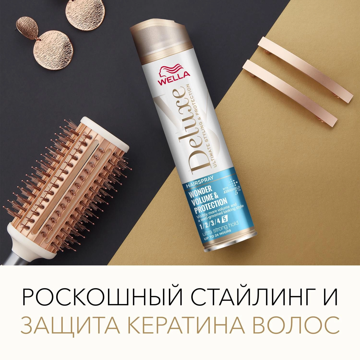 WELLA Лак для волосся Deluxe Wonder Volume&Protection суперсильна фіксація, 250 мл - фото N2