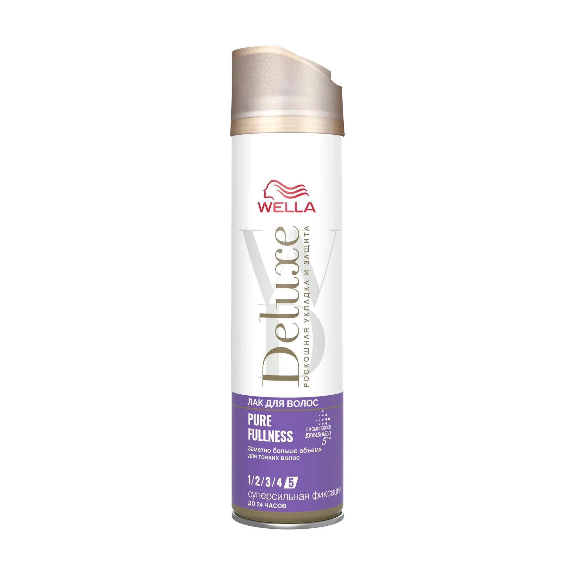 WELLA Лак для тонких волос Deluxe Pure Fulness Объем, суперсильная фиксация, 250 мл - фото N1