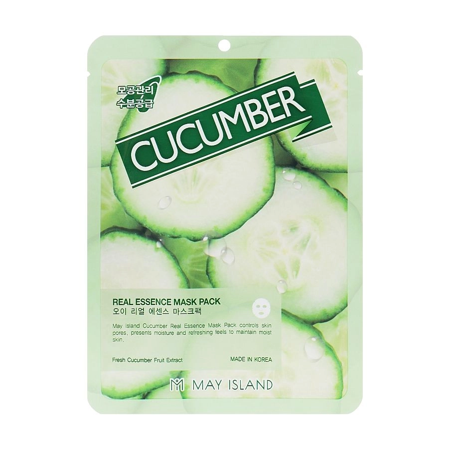 May Island Тканинна маска для обличчя Real Essence Cucumber Mask Pack з екстрактом огірка, 10*25 мл - фото N1