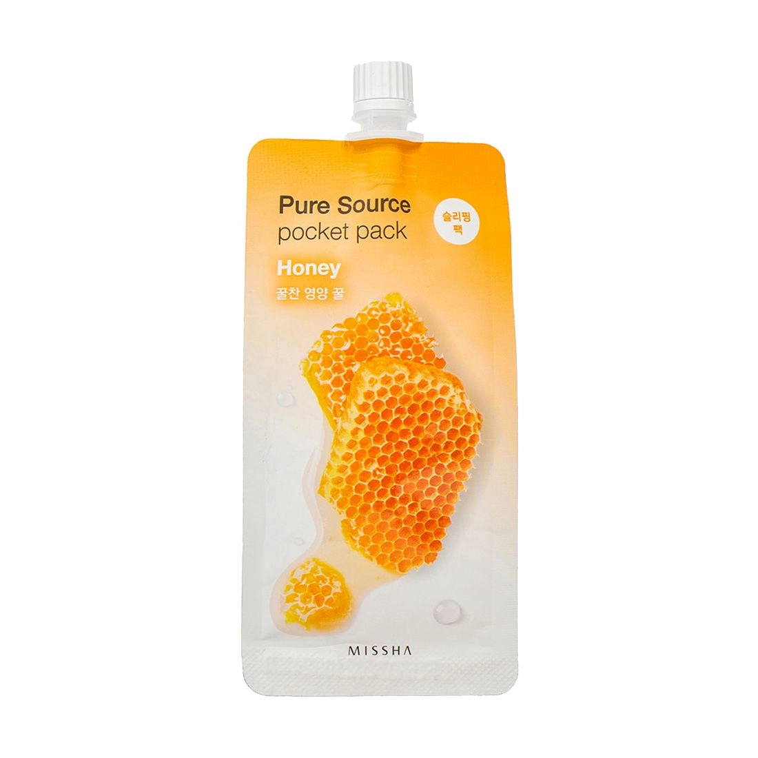 Нічна маска для обличчя з екстрактом меду - Missha Pure Source Pocket Pack Honey, 10 мл - фото N1