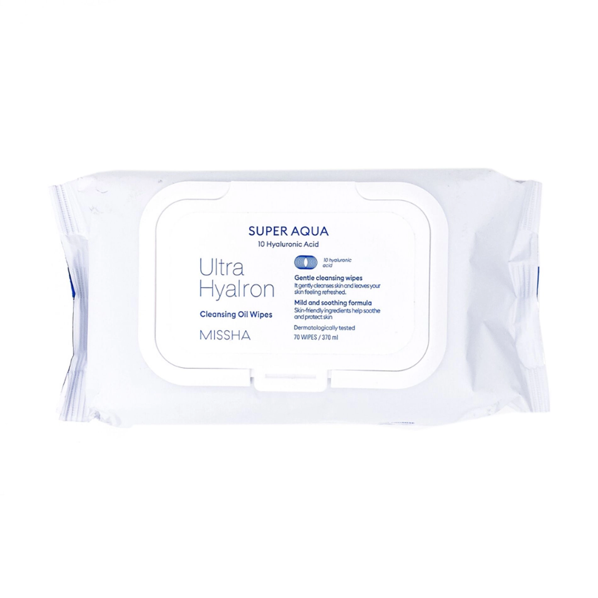 Missha Очищувальні серветки для обличчя Super Aqua Ultra Hyalron Cleansing Oil Wipes, Jumbo Size, 70 шт - фото N1