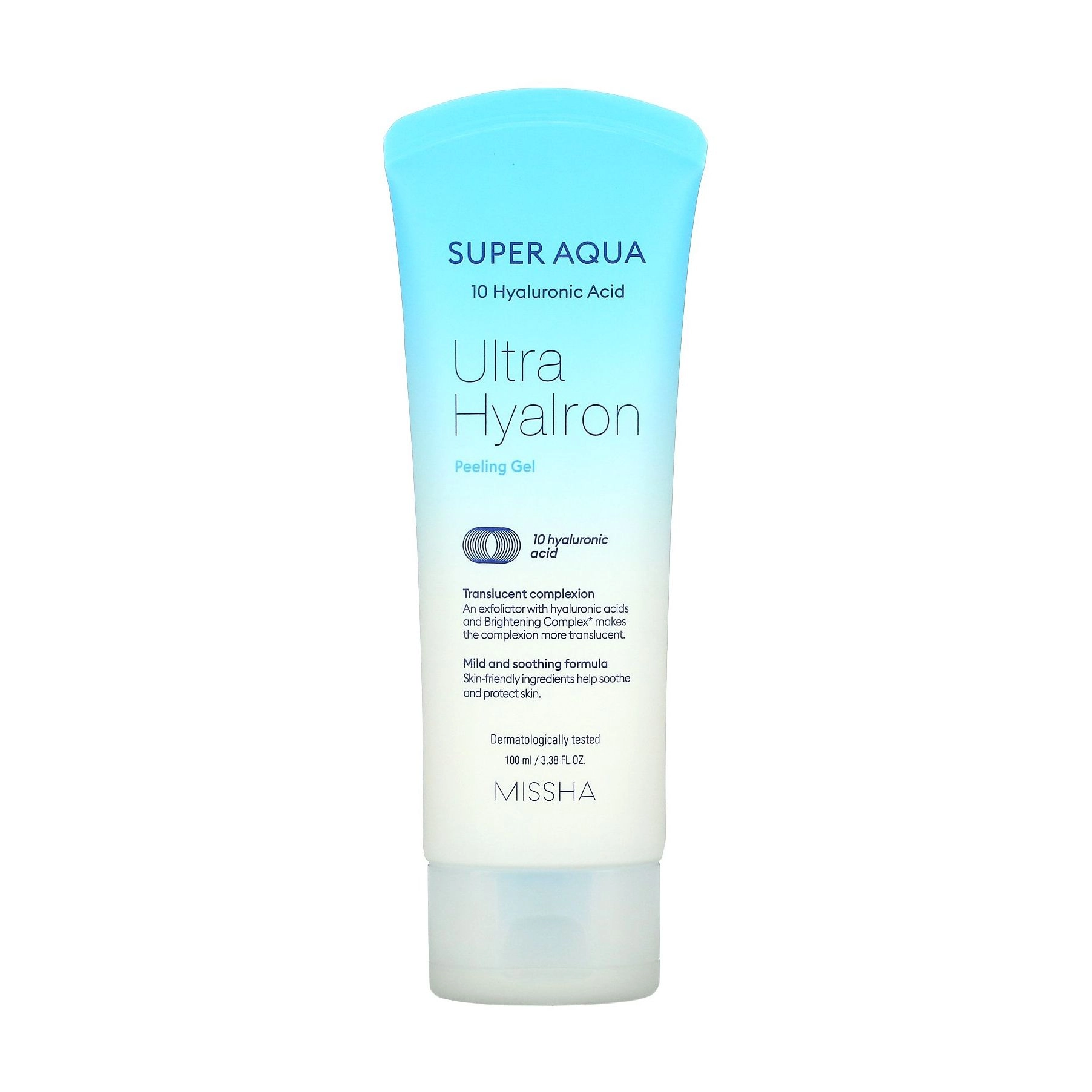 Missha Пілінг-гель для обличчя Super Aqua Ultra Hyalron Peeling Gel з гіалуроновою кислотою, 100 мл - фото N1