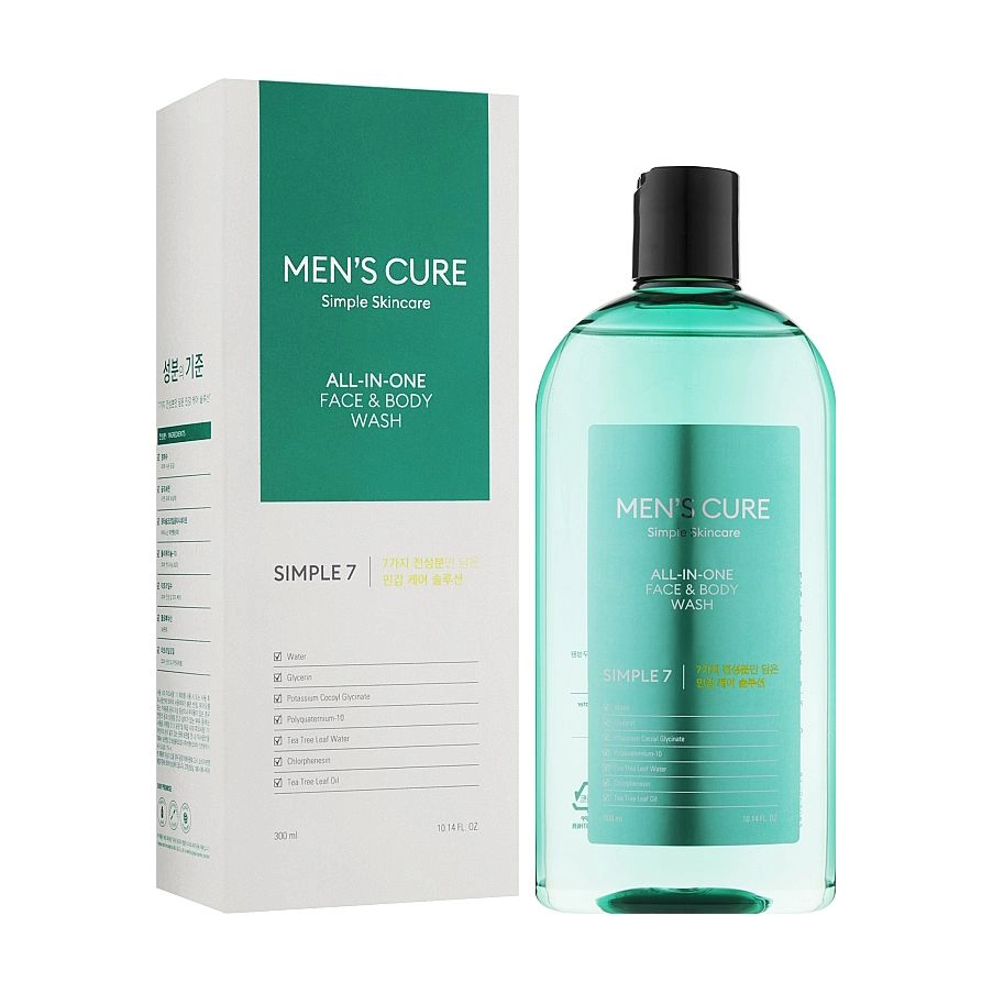 Missha Мужское средство для лица и тела Men's Cure All-In-One Face & Body Wash Simple 7, 300 мл - фото N1