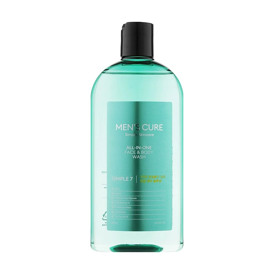 Missha Чоловічий засіб для обличчя й тіла Men's Cure All-In-One Face & Body Wash Simple 7, 300 мл - фото N2