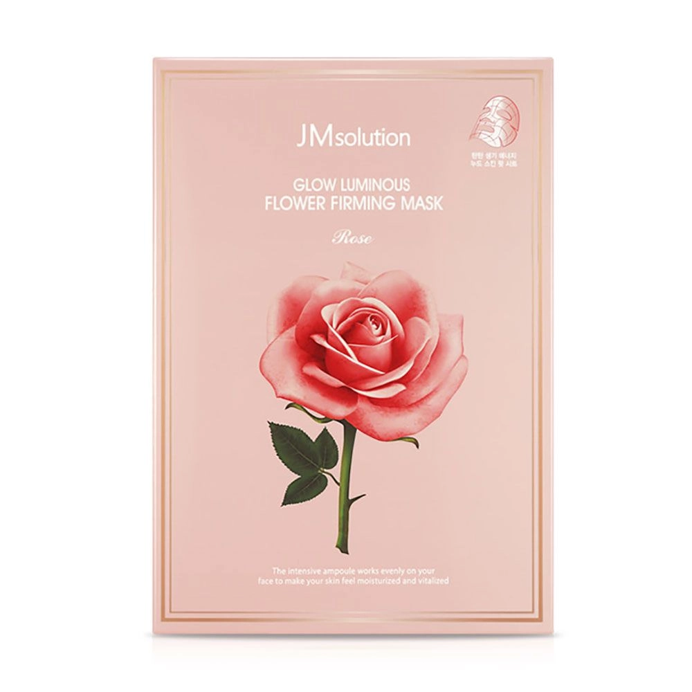 JMsolution Тканинна маска для обличчя Glow Luminous Flower Firming Mask з екстрактом дамаської троянди, 30 мл - фото N1