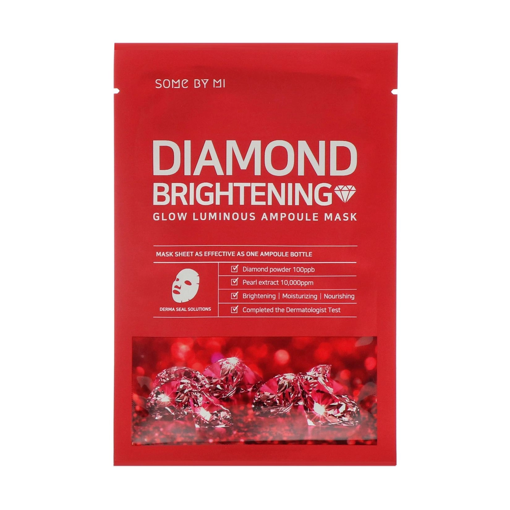 Some By Mi Осветляющая ампульная тканевая маска для лица Diamond Brightening с алмазной пудрой, 25 г - фото N1