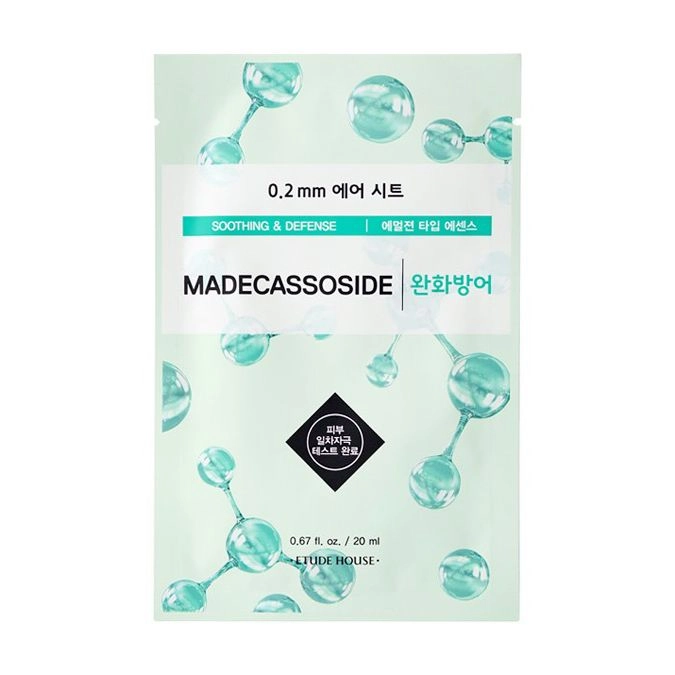 Etude House Тканинна маска для обличчя 0.2 Therapy Air Mask Madecassoside з екстрактом центелли азіатської, заспокійлива, 20 мл - фото N1