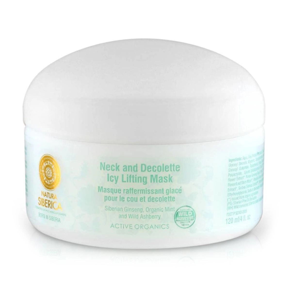 NATURA SIBERICA Ліфтинг-маска для шиї та декольте Neck and Decollete Icy Lifting Mask Anti-Age, 120 мл - фото N1