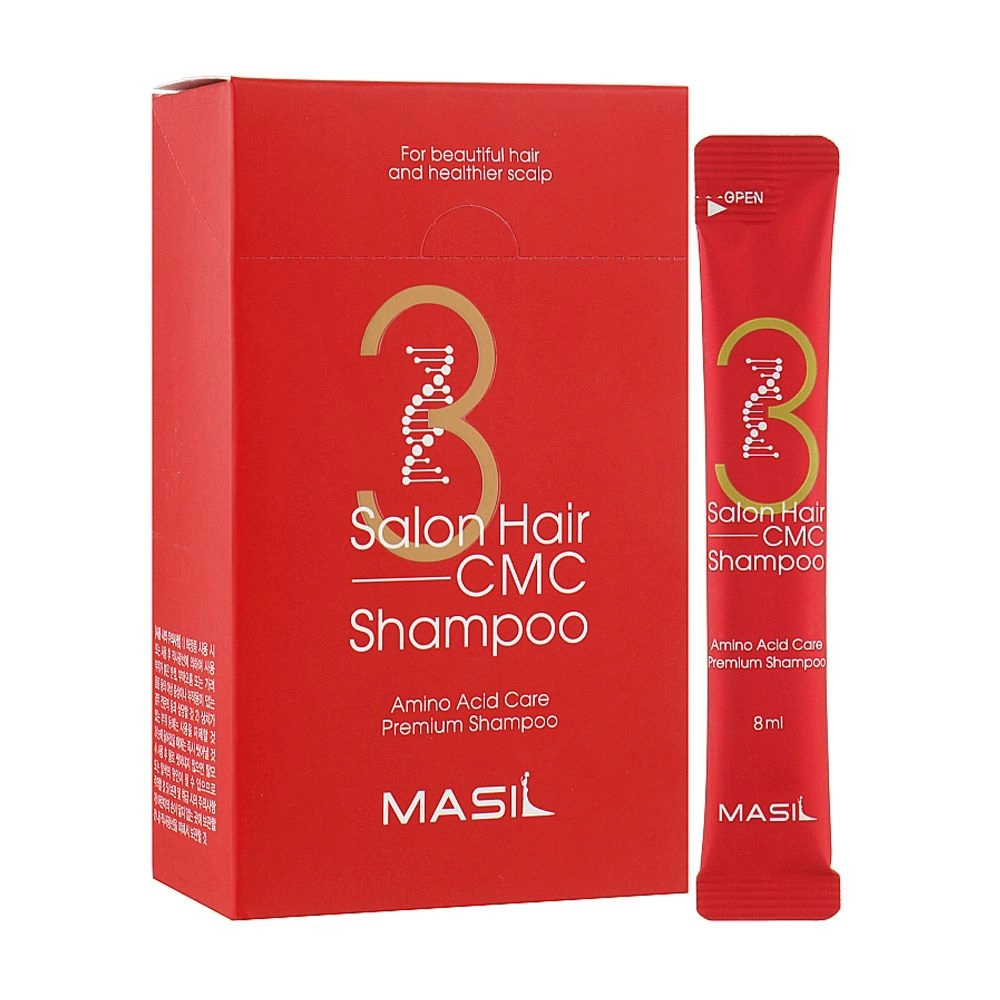 Восстанавливающий шампунь с керамидами и аминокислотами для поврежденных волос - Masil 3 Salon Hair CMC Shampoo, 20x8 мл - фото N1