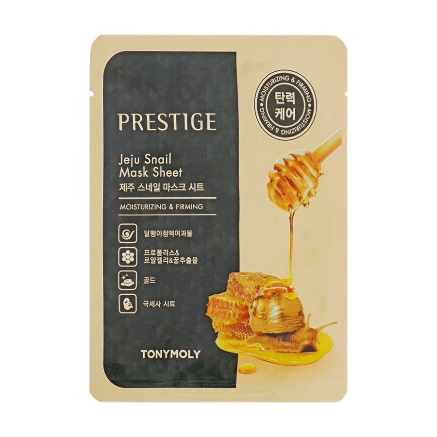 Tony Moly Тканинна маска для обличчя Prestige Jeju Snail Mask Sheet з муцином равлика, 30 г - фото N1