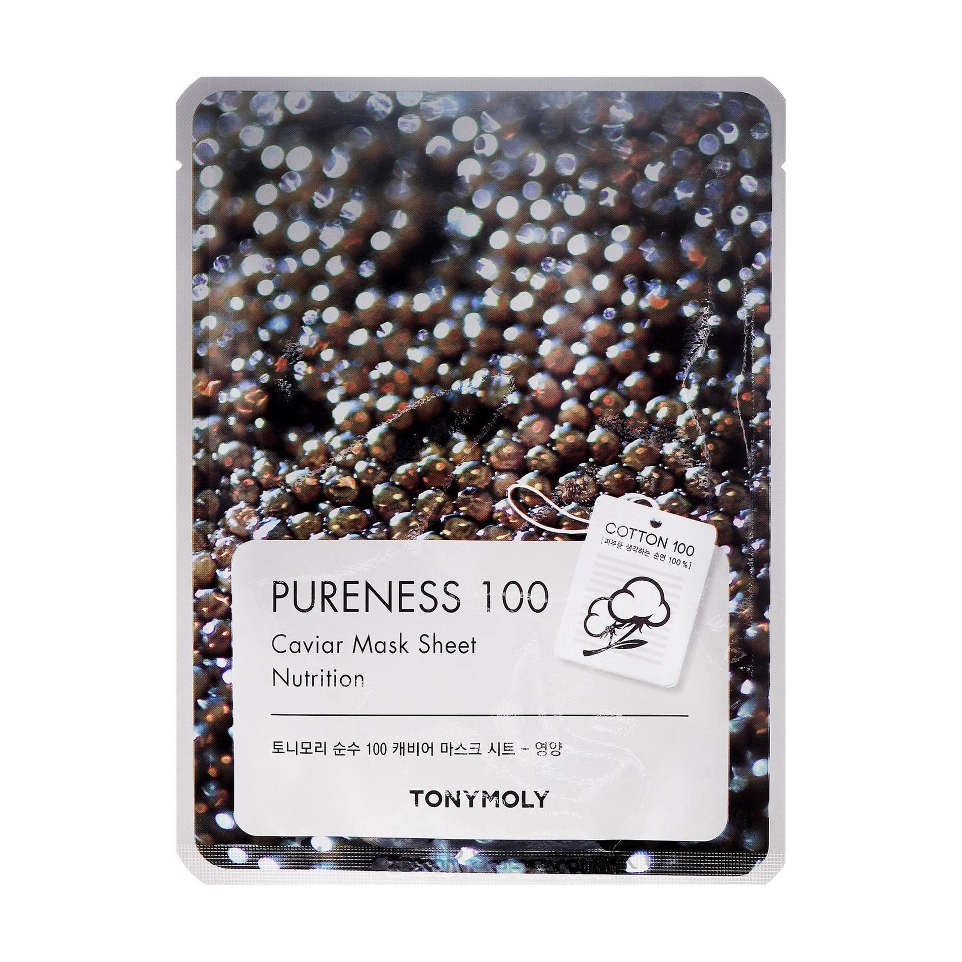 Tony Moly Тканинна маска для обличчя Pureness 100 Caviar Mask Sheet з екстрактом чорної ікри, 21 мл - фото N1