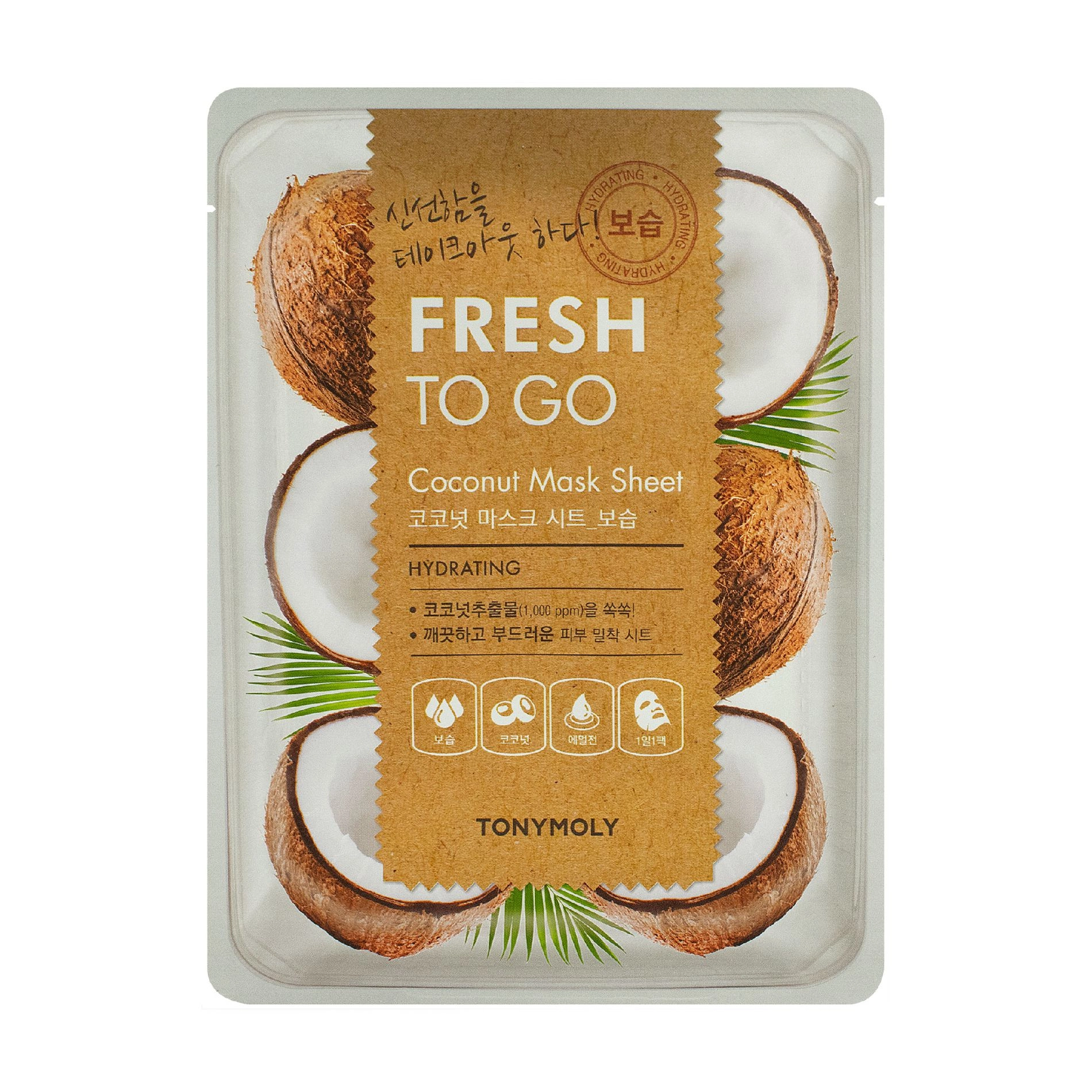 Tony Moly Тканинна маска для обличчя Fresh To Go Coconut Mask Sheet Hydrating з кокосом, 25 г - фото N1