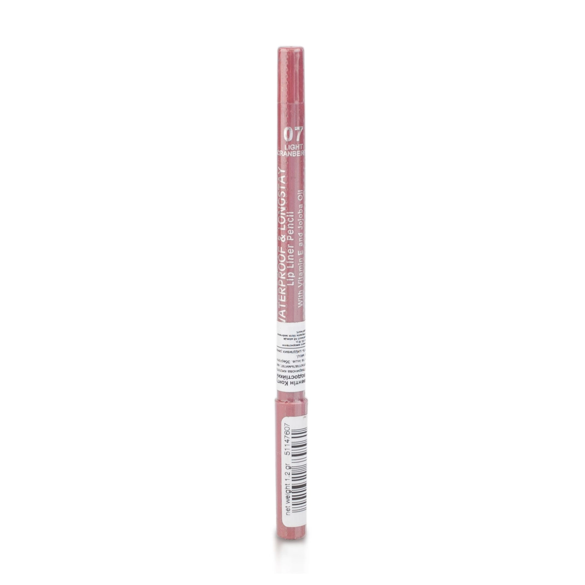 Seventeen Водостойкий карандаш для губ Supersmooth Waterproof Lipliner, 07 Light Cranberry, 1.2 г - фото N1