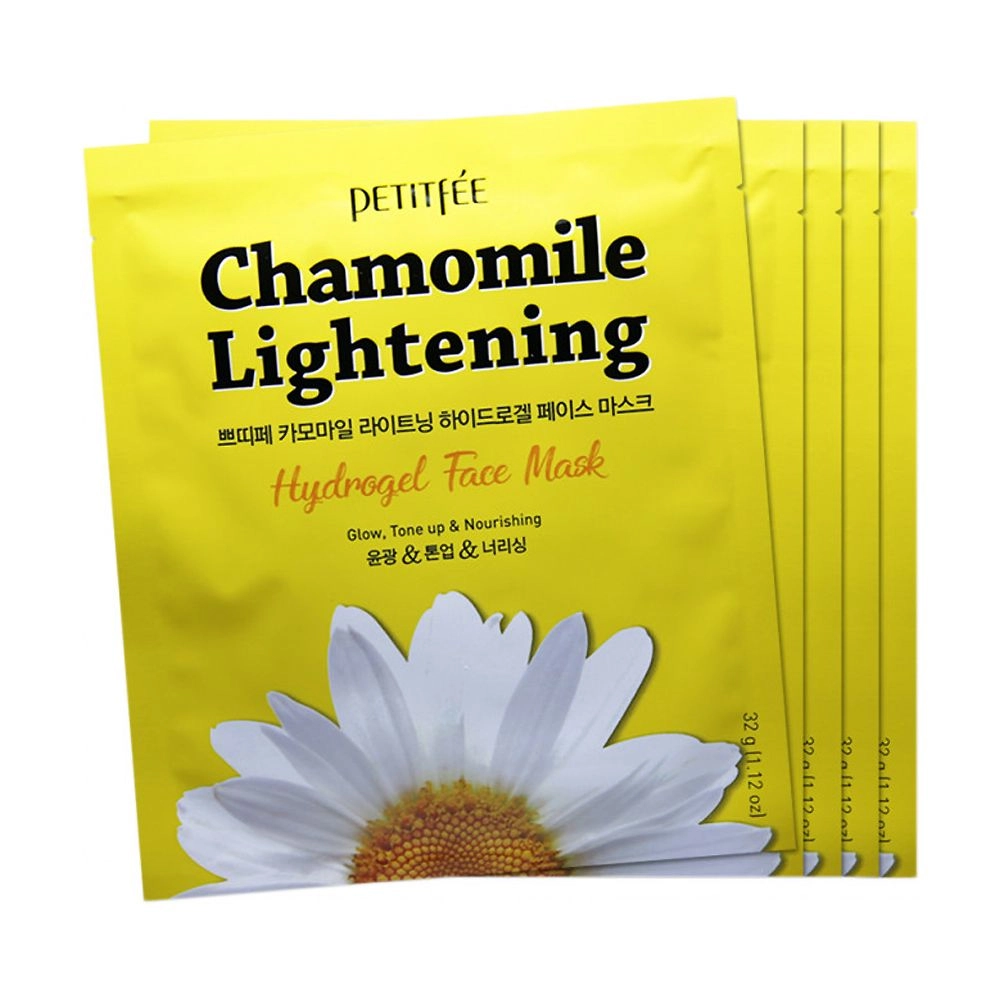 PETITFEE & KOELF Гідрогелева освітлювальна маска для обличчя Chamomile Lightening Hydrogel Face Mask з екстрактом ромашки, 5 шт - фото N1