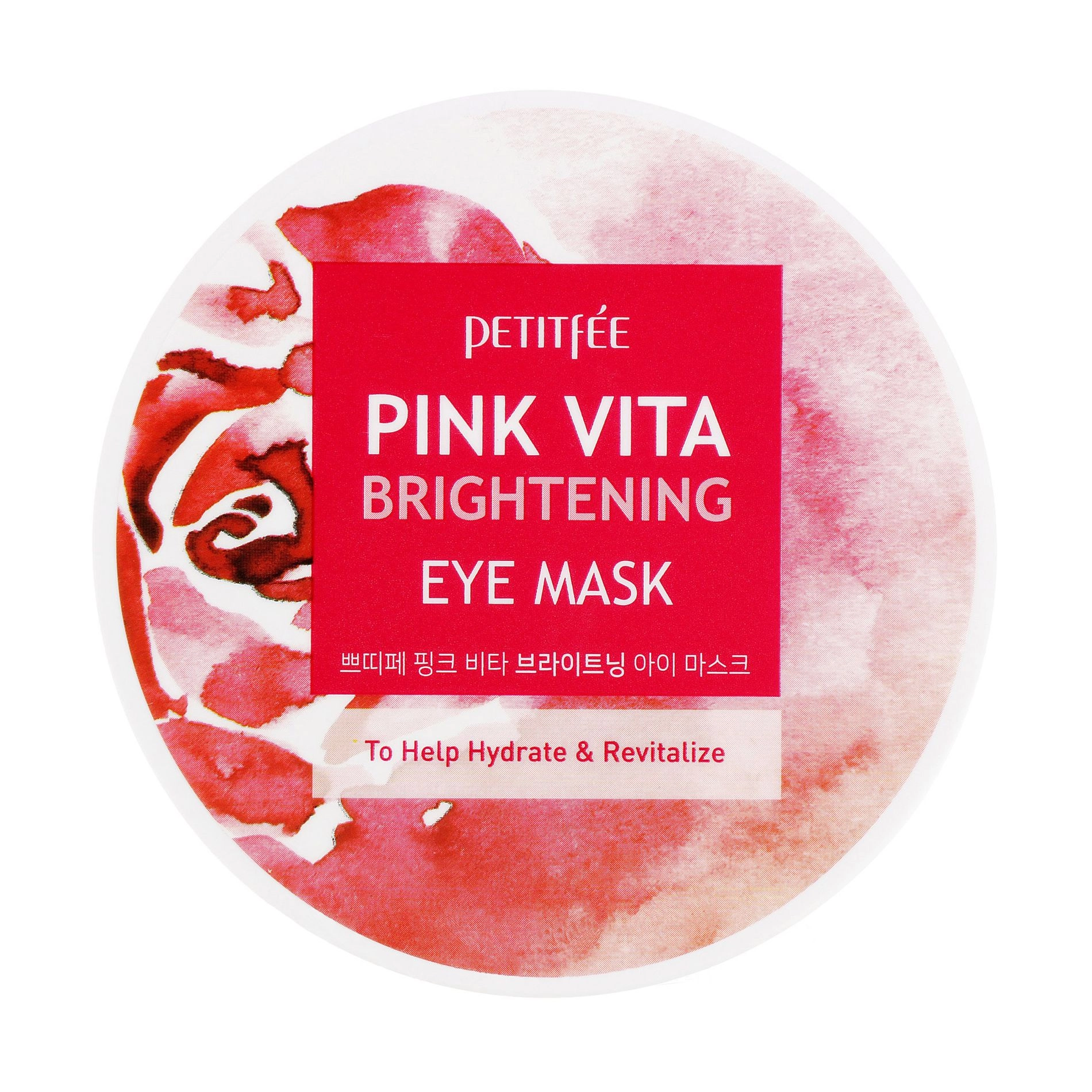 PETITFEE & KOELF Освітлювальні патчі для шкіри наколо очей Pink Vita Brightening Eye Mask з есенцією дамаської троянди, 60 шт - фото N1
