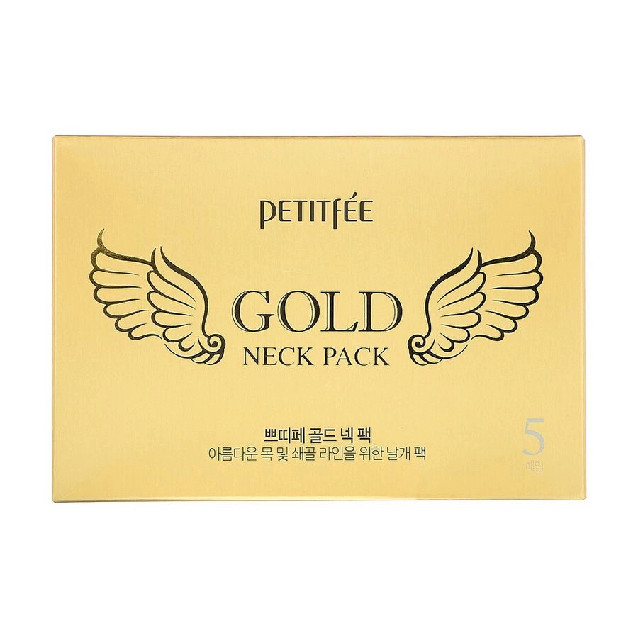 PETITFEE & KOELF Гідрогелева маска для шиї Hydrogel Angel Wings Gold Neck Pack з плацентою, 5*10 г - фото N1