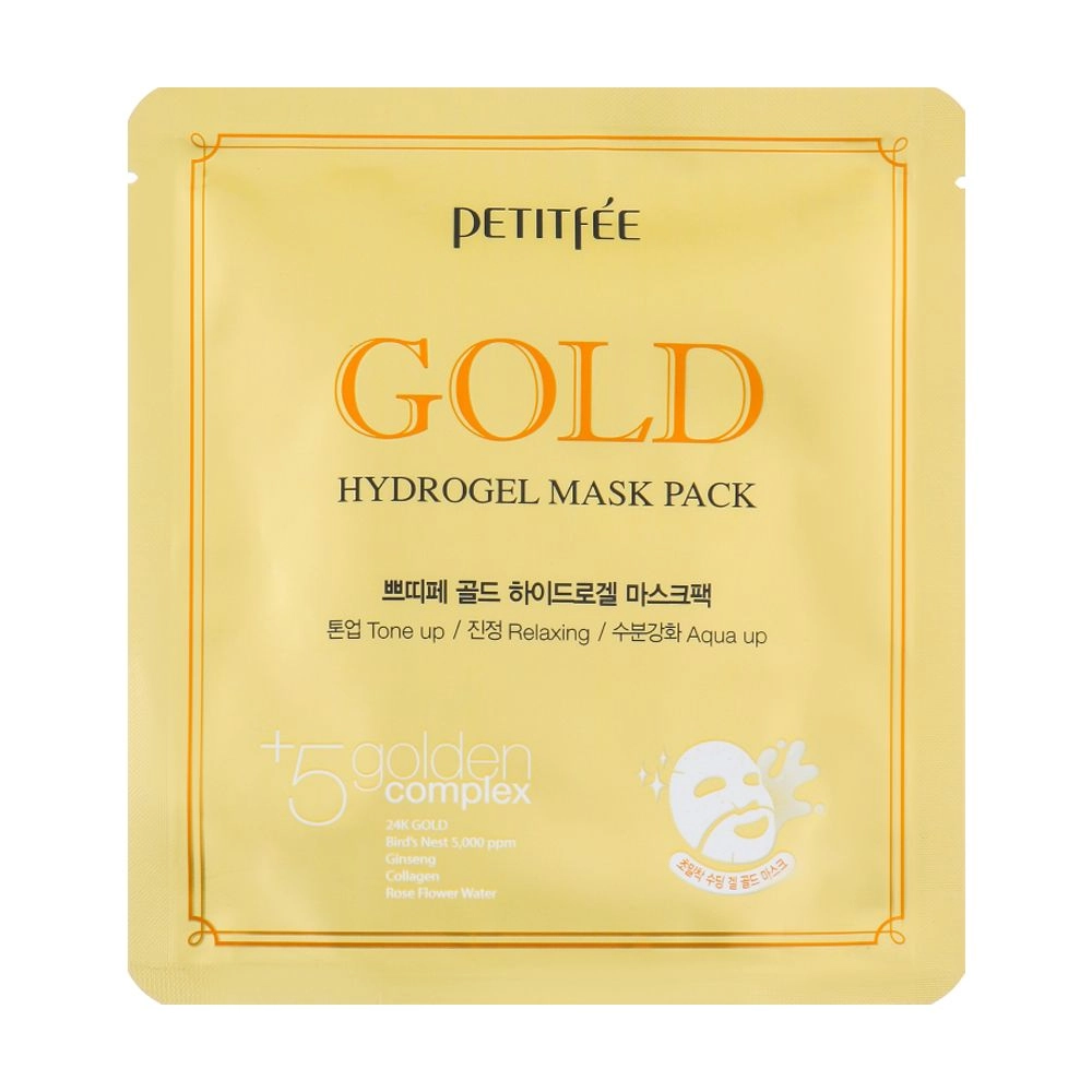 PETITFEE & KOELF Гидрогелевая маска для лица с золотым комплексом +5 Gold Hydrogel Mask Pack +5 golden complex, 32 г - фото N1