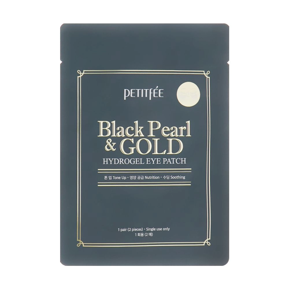 PETITFEE & KOELF Гідрогелеві патчі для шкіри навколо очей Black Pearl & Gold Hydrogel Eye Patch з золотом і чорним перлами, 2 шт - фото N1