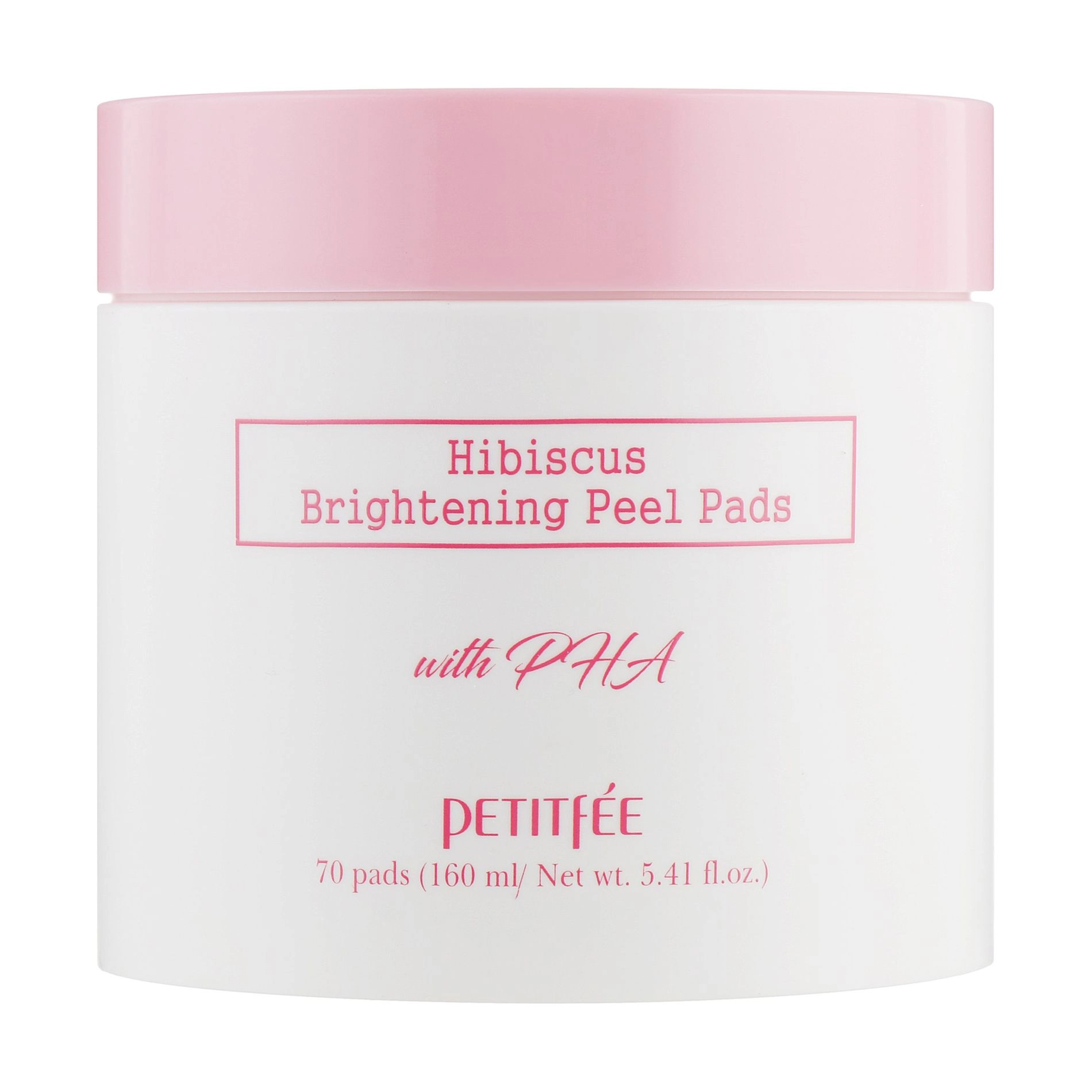 PETITFEE & KOELF Освітлювальні пілінг-пади для обличчя Hibiscus Brightening Peel Pads з гібіскусом та дамаською трояндою, 70 шт - фото N1