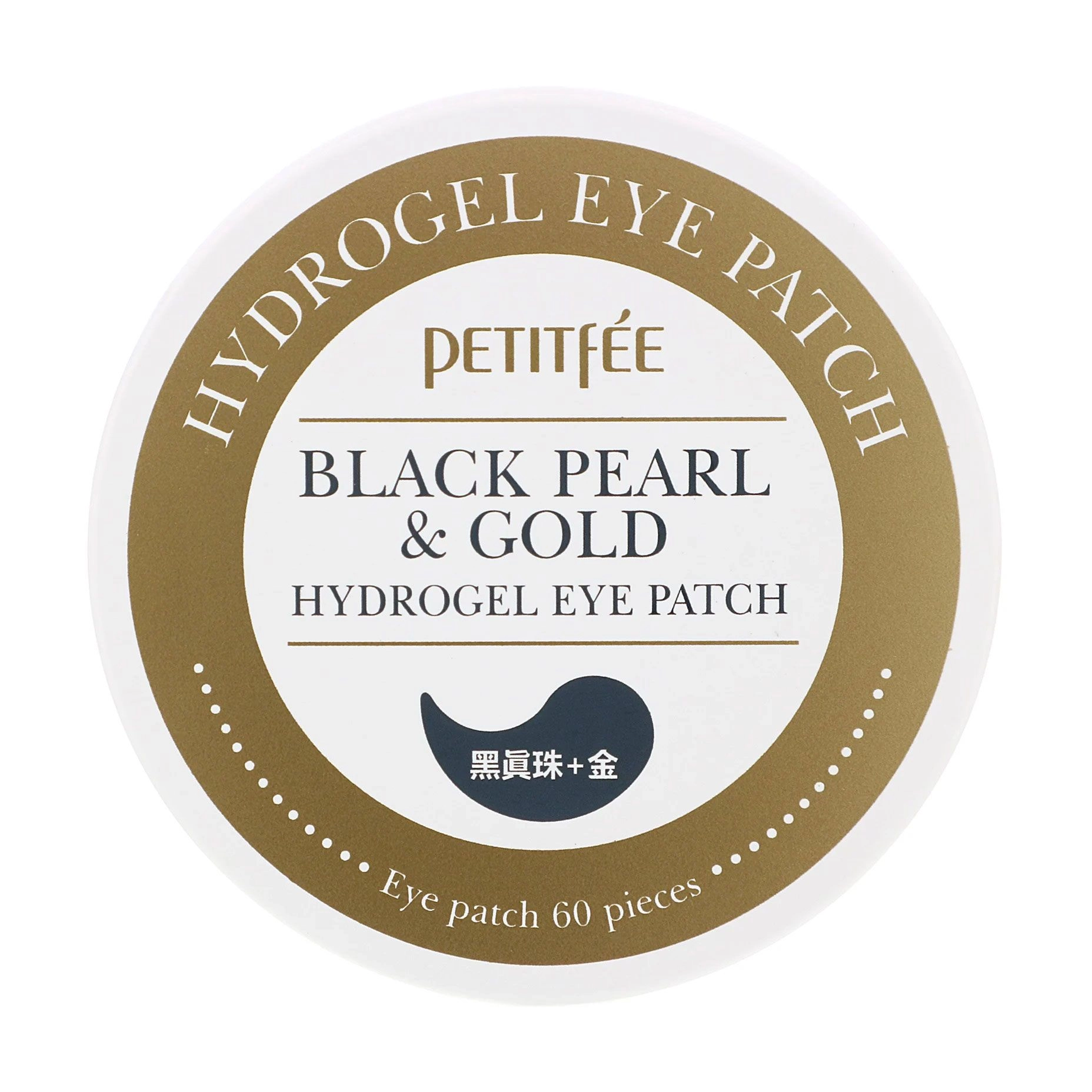 PETITFEE & KOELF Гідрогелеві патчі для шкіри навколо очей Black Pearl & Gold Hydrogel Eye Patch із золотом та чорними перлами, 60 шт - фото N1