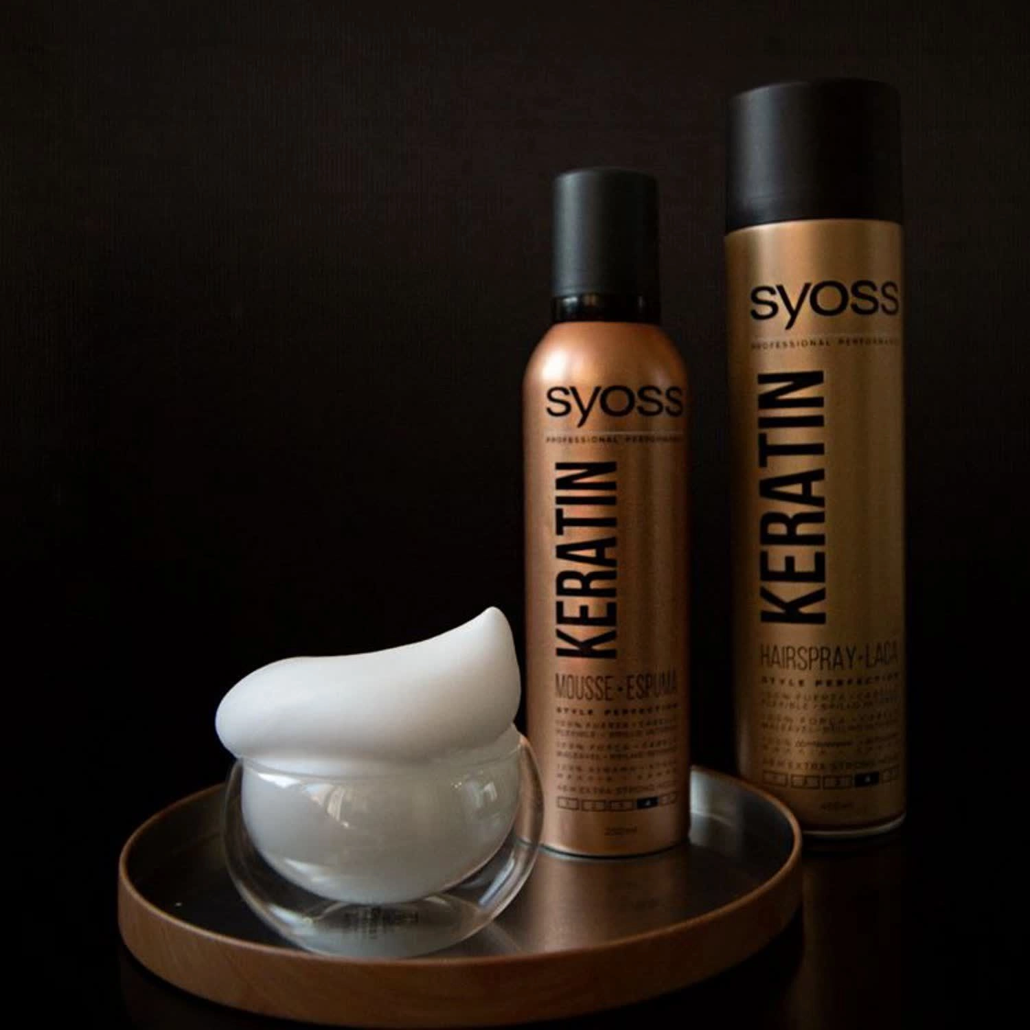 SYOSS Мус для укладання волосся Keratin Mousse фіксація 4 (екстрасильна), 250 мл - фото N4