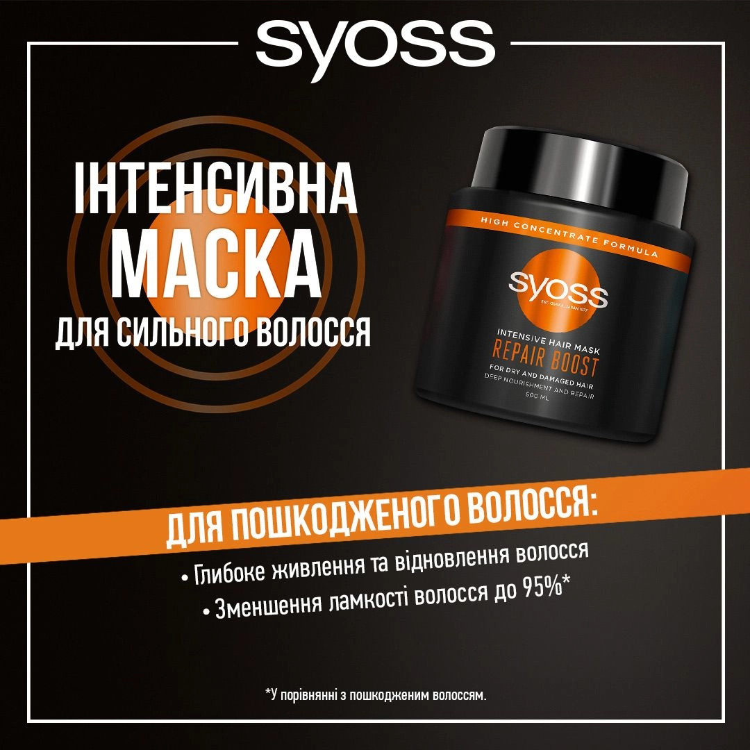 SYOSS Інтенсивна маска Repair Boost, для пошкодженого волосся, 500 мл - фото N3