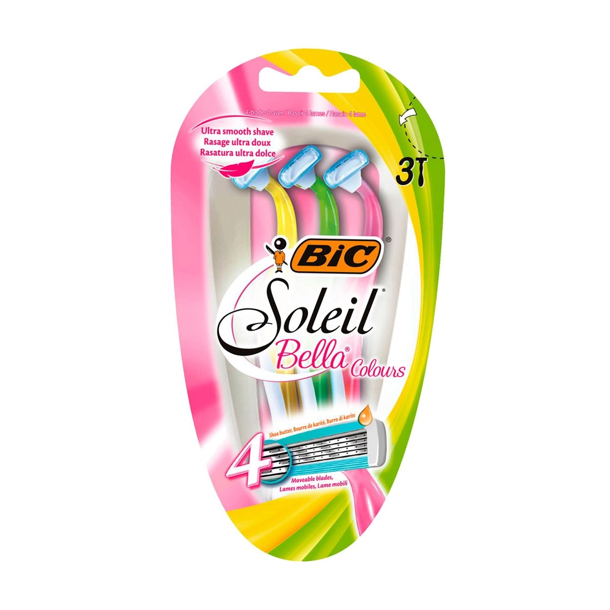 BIC Станок для бритья Soleil Bella Colours Razors одноразовый женский, 3 шт - фото N1
