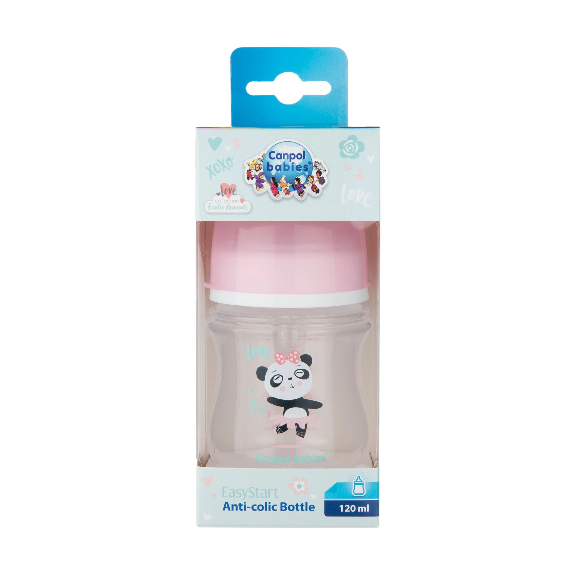 Canpol Babies Бутылка EasyStart-Toys с широким горлышком, антиколиковая, розовая кукла, 120 мл - фото N3